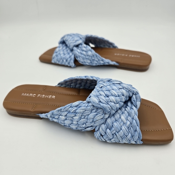 NWOT Marc Fisher Lasket Flat Slide Sandals, Surf Blue, Women's 5.5M - Picture 7 of 12